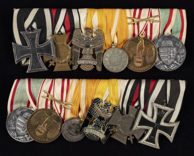 Two World War I medal bars owned by Harry M. Harter