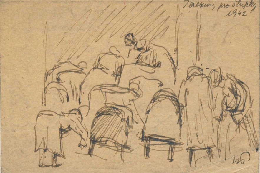 Terezin, Starving People by Norbert Troller