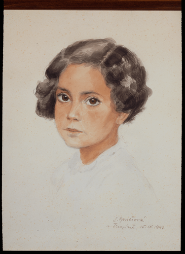 Charlotta Burešová, Portrait of Jiřina Káňová in Terezín, 1943. LBI, 84.561.