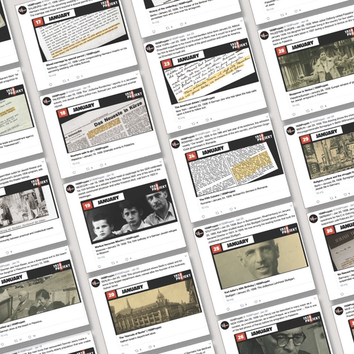Tiled Twitter posts from the 1938Projekt