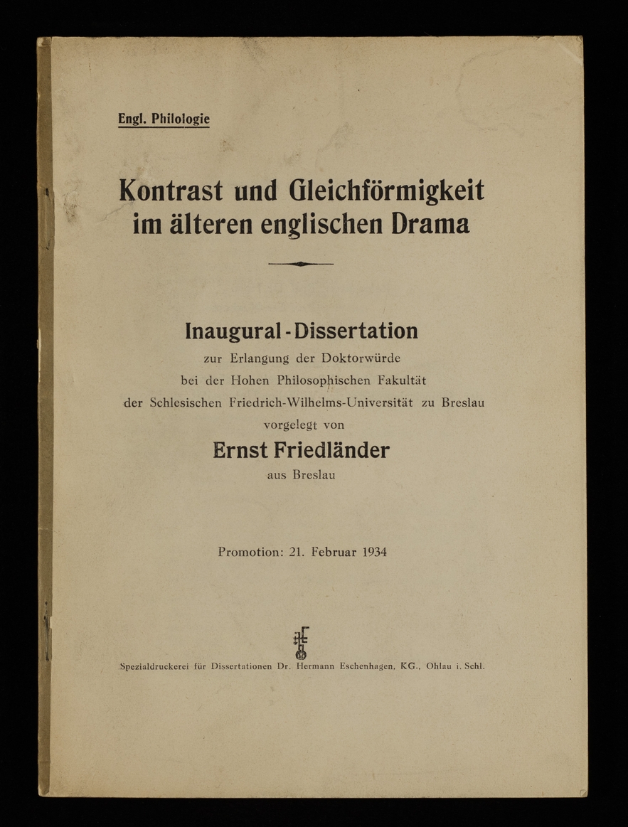 Kontrast und Gleichförmigkeit im älteren englischen Drama